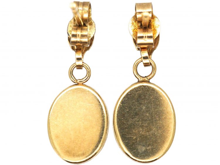 9ct Gold Cabochon Garnet Earrings