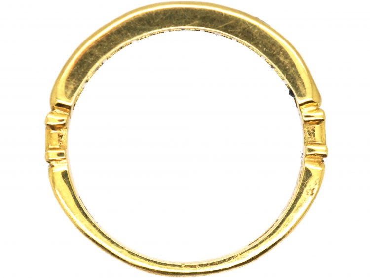 18ct Gold Half Eternity Ring set with Sapphires & Diamonds