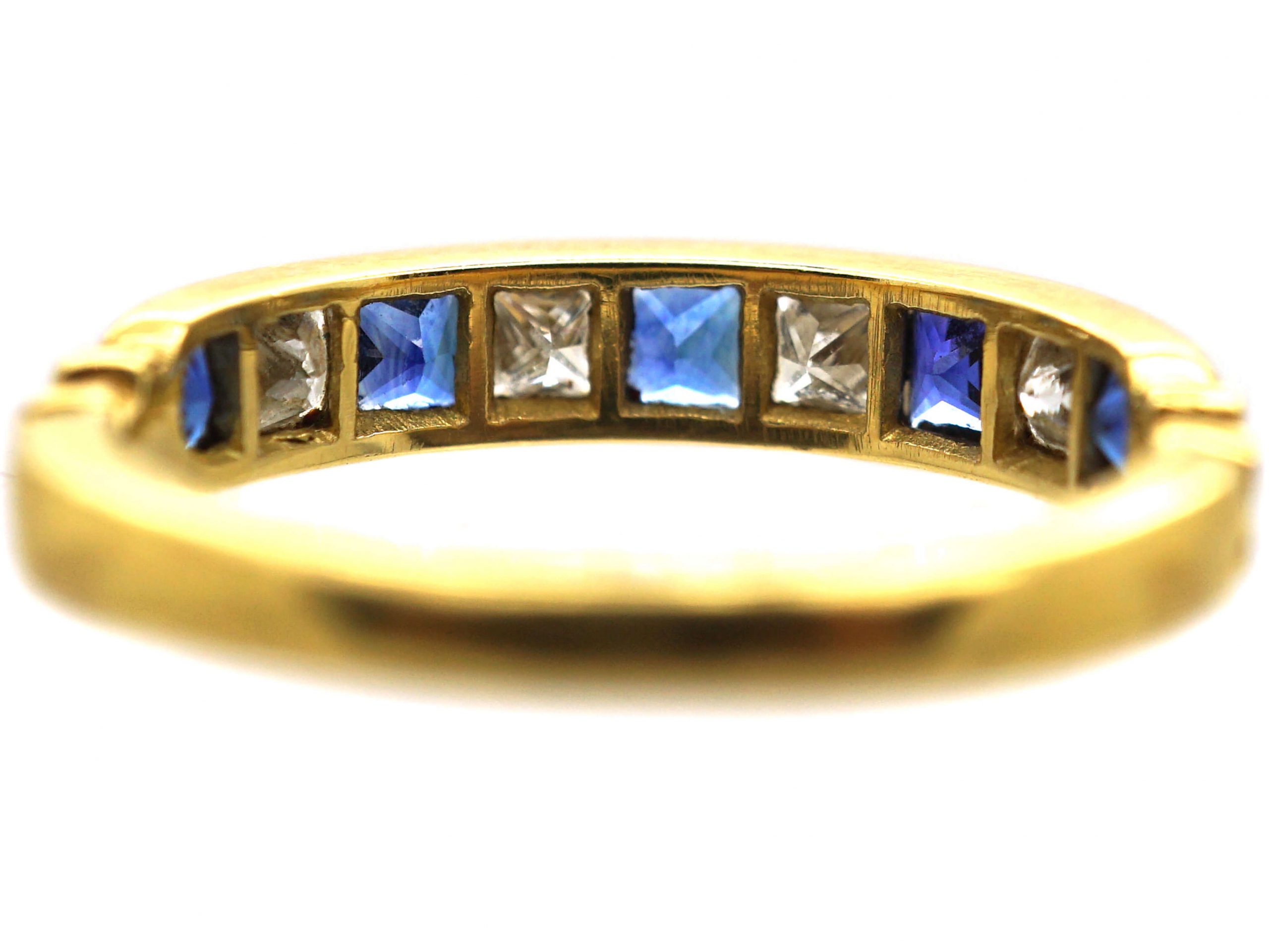 18ct Gold Half Eternity Ring set with Sapphires & Diamonds (937T) The