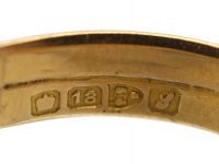 Edwardian 18ct Gold Double Snake Ring set with a Diamonds in Each Head