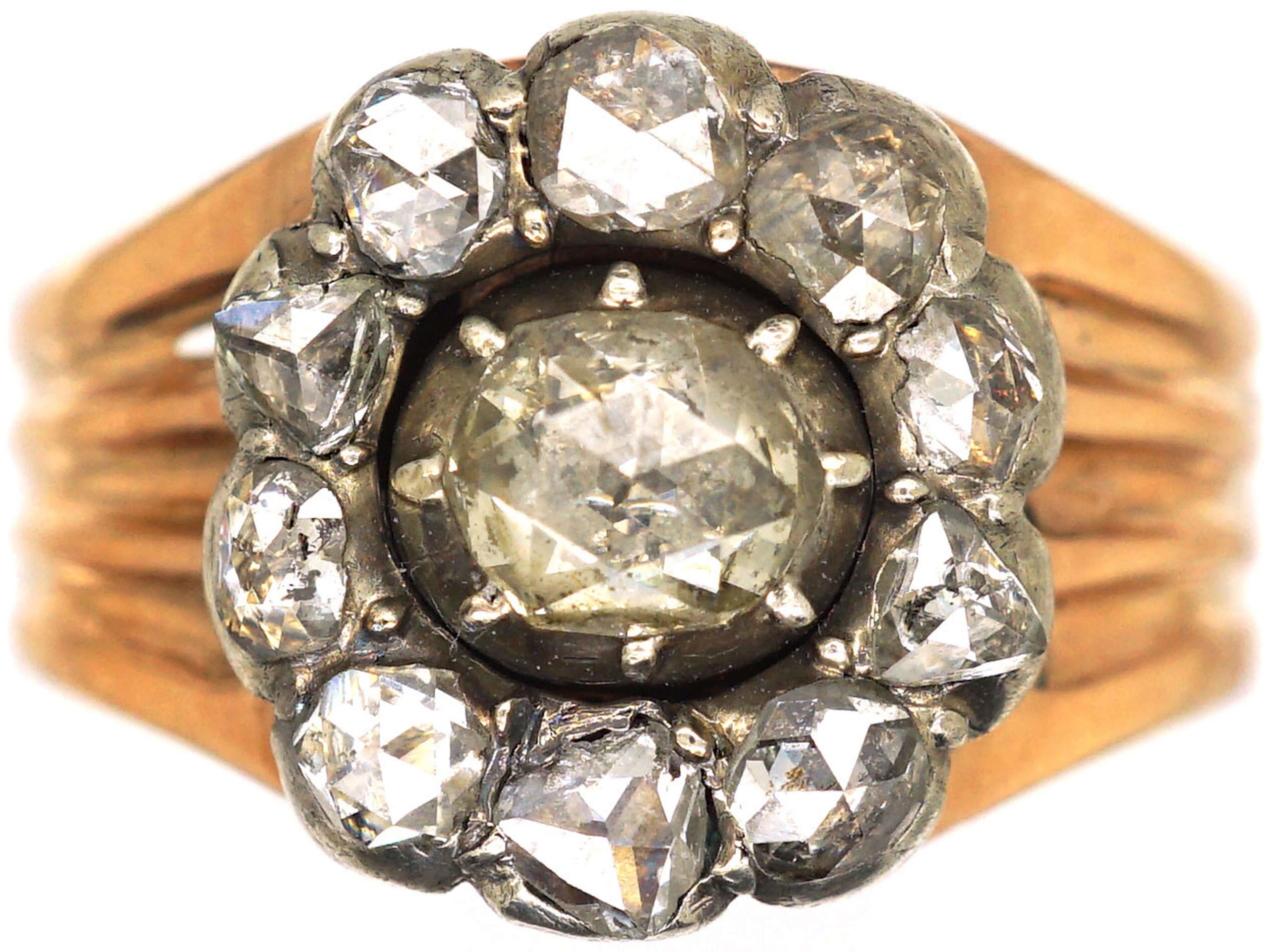 Georgian 9ct Gold & Silver, Rose Diamond Cluster Ring (943T) | The ...