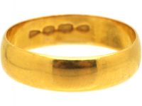 Victorian 22ct Gold Wide Wedding Ring