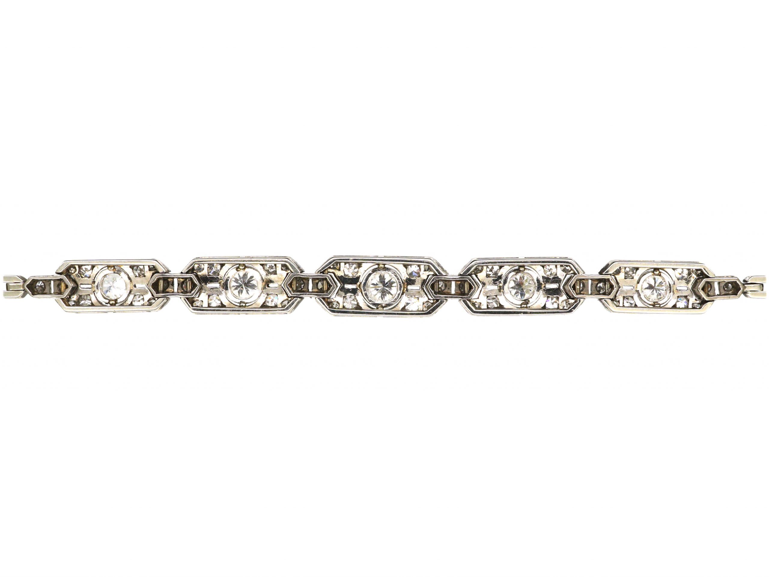 Art Deco 18ct White Gold & Diamond Bracelet (885T) The Antique