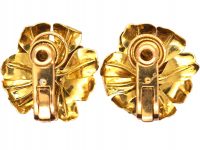 18ct Gold & Diamond Flower Earrings by Cartier, Paris