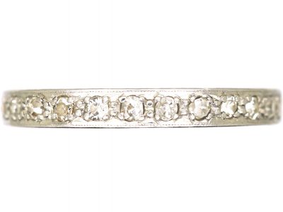 Art Deco 18ct White Gold & Platinum, Diamond Set Half Eternity Ring