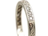 Art Deco 18ct White Gold & Platinum, Diamond Set Half Eternity Ring