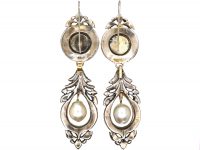 Early 19th Century Diamond & Pearl Long Drop Earrings