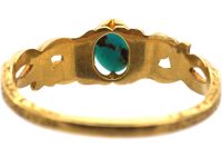 Regency 15ct Gold Ornate Ring set with a Turquoise