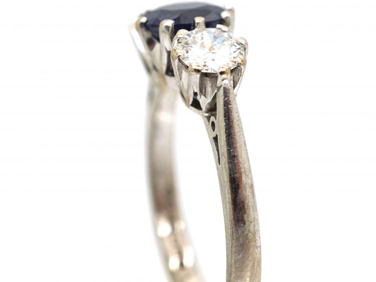 18ct Gold, Sapphire & Diamond Three Stone Ring