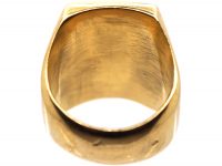 French Early 20th Century 18ct Gold Signet Ring with Eagle's Heads within a Shield