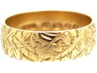 Vintage 18ct Gold Wedding Ring with Ivy Leaf Motif