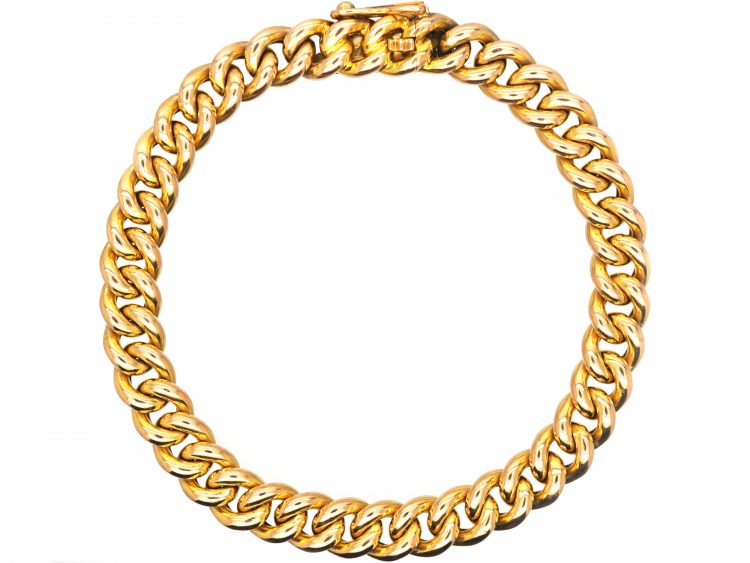 Edwardian 15ct Gold Curb Bracelet in original Case