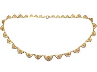 French 18ct Gold Belle Epoque Necklace with Stylised Flower Motifs