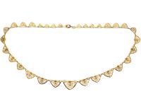 French 18ct Gold Belle Epoque Necklace with Stylised Flower Motifs