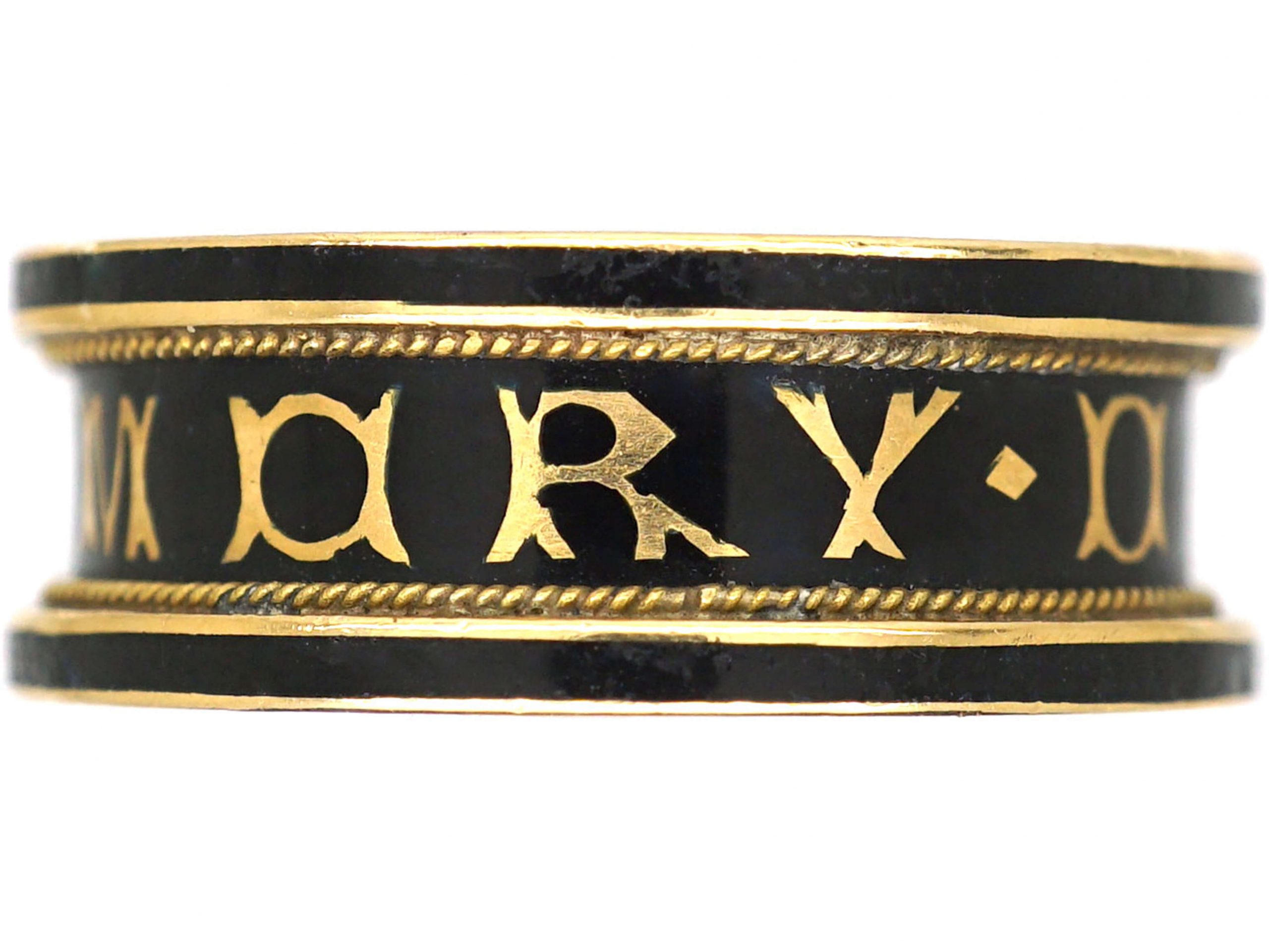 Victorian 18ct Gold & Black Enamel Mourning Ring