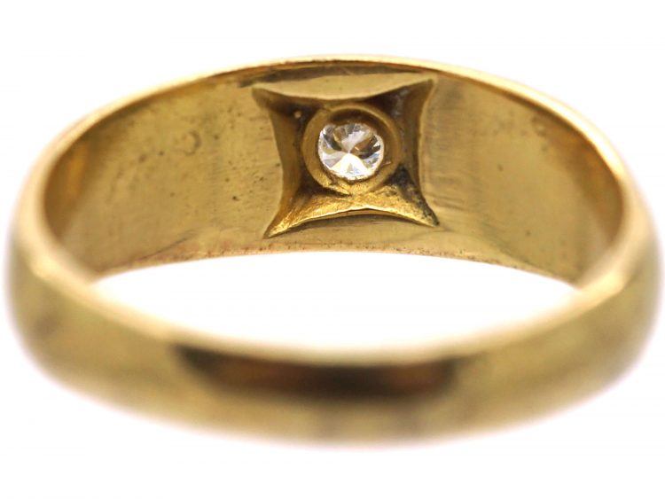 Victorian 18ct Gold, Royal Blue Enamel & Diamond Ring