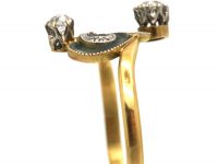 Art Nouveau 18ct Gold & Platinum, Plique-à-jour  & Diamond Ring