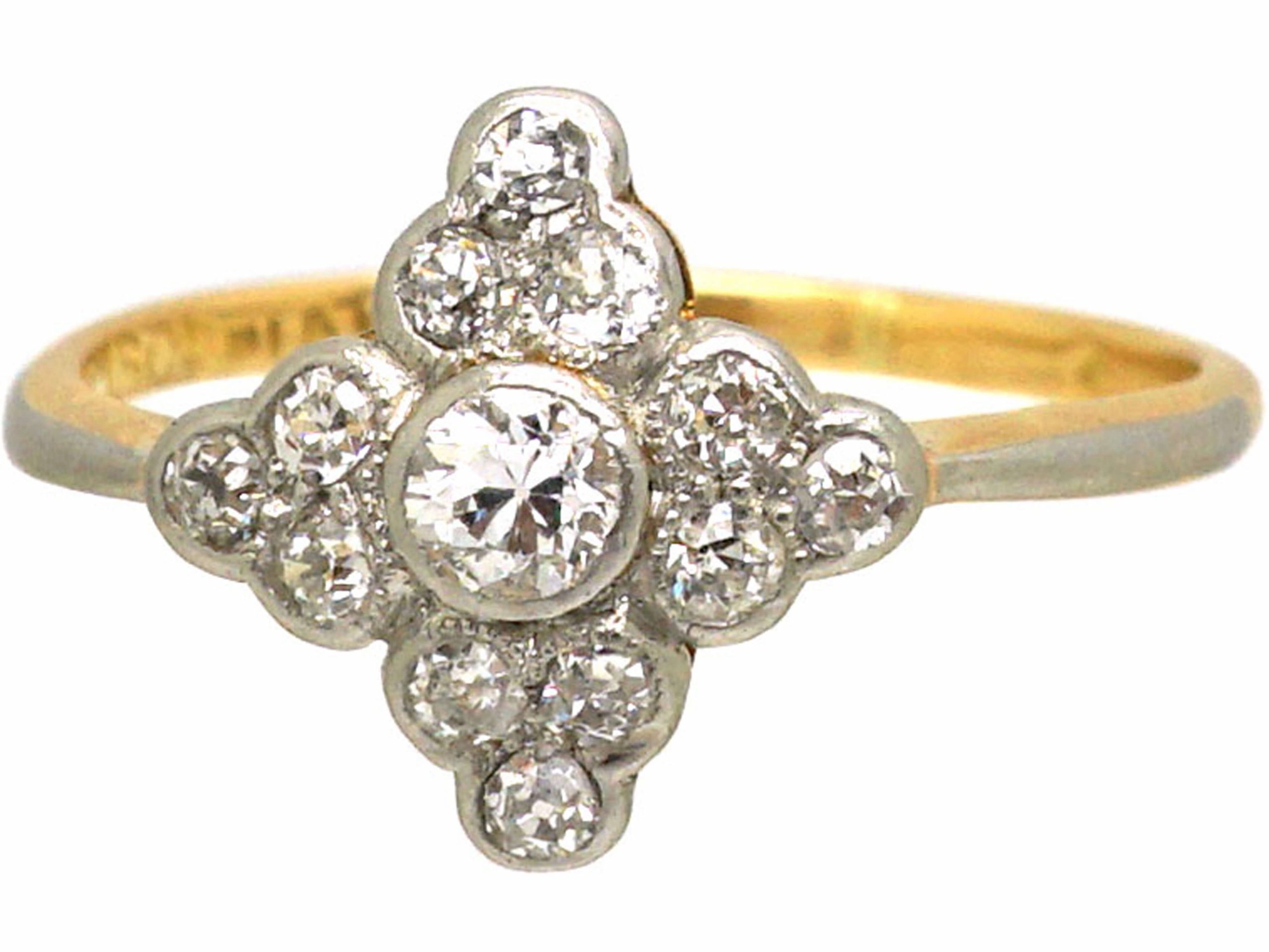 Edwardian 18ct Gold & Platinum, Diamond Ring (874T) | The Antique ...