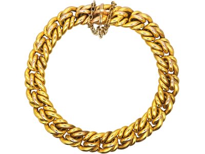 Edwardian 15ct Gold Woven Knot Bracelet