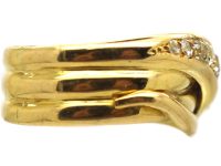 Victorian 18ct Gold Snake Ring set with Old Mine Cut & Rose Diamonds