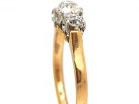 Late 19th Century 18ct Gold, Old Mine Cut Three Stone Diamond Ring