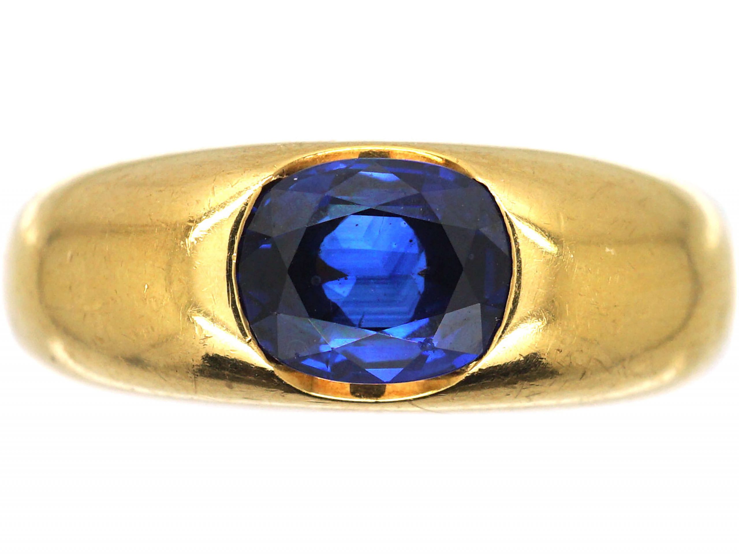 Aquamarine Ring. Modernist 10k Yellow Gold Setting. March Birthstone.