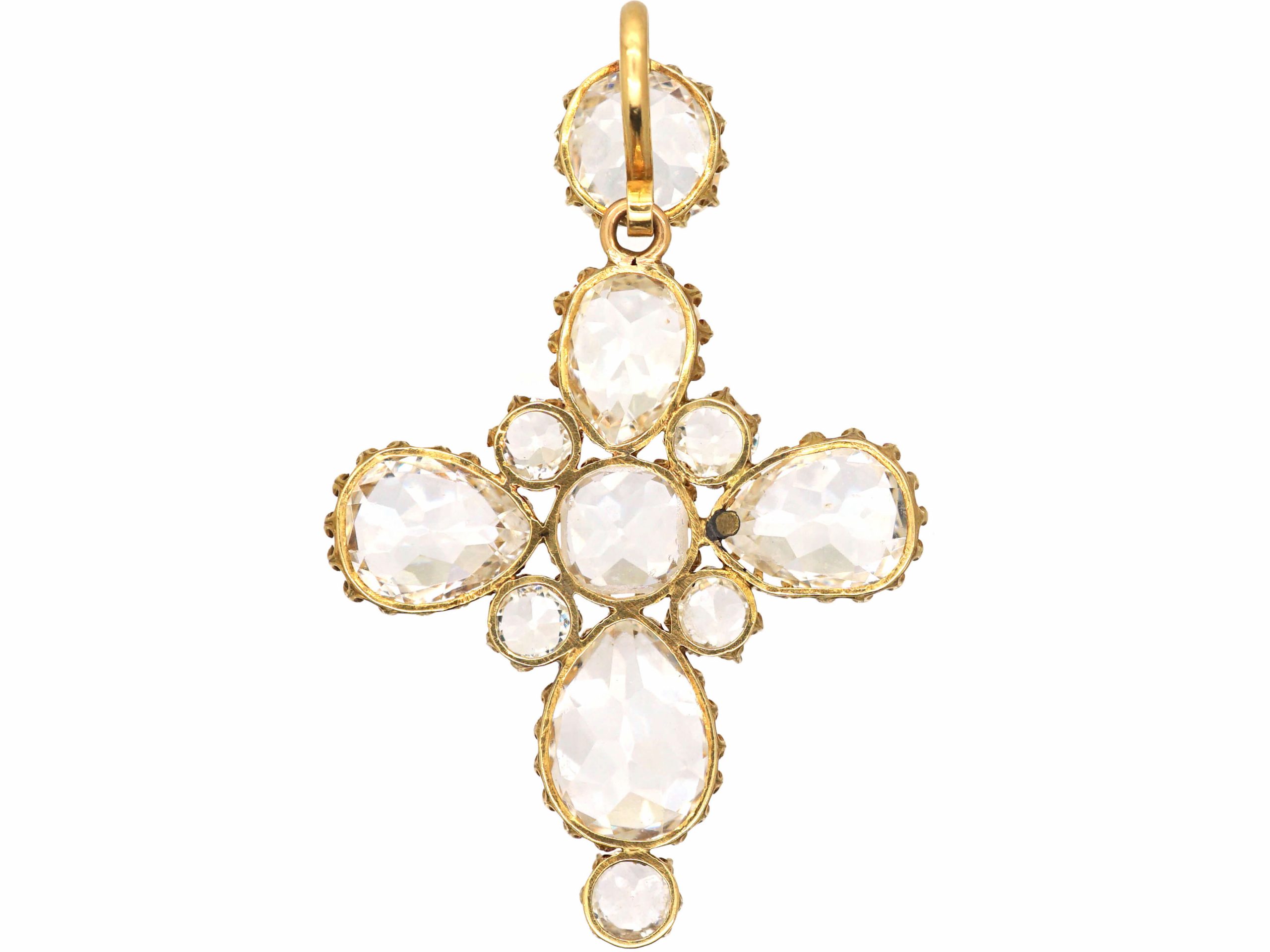 Early Victorian 18ct Gold & Rock Crystal Cross (199U) | The Antique ...