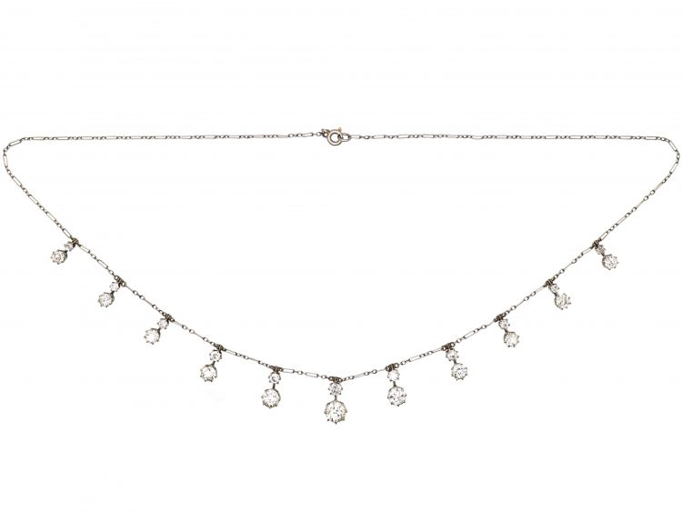 Edwardian Platinum & Diamond Fringe Necklace