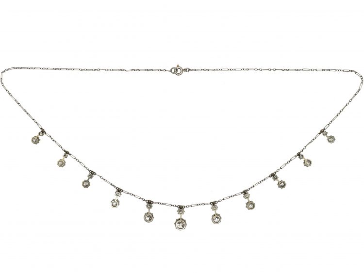 Edwardian Platinum & Diamond Fringe Necklace