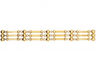 Edwardian 15ct Gold Three Bar Bracelet