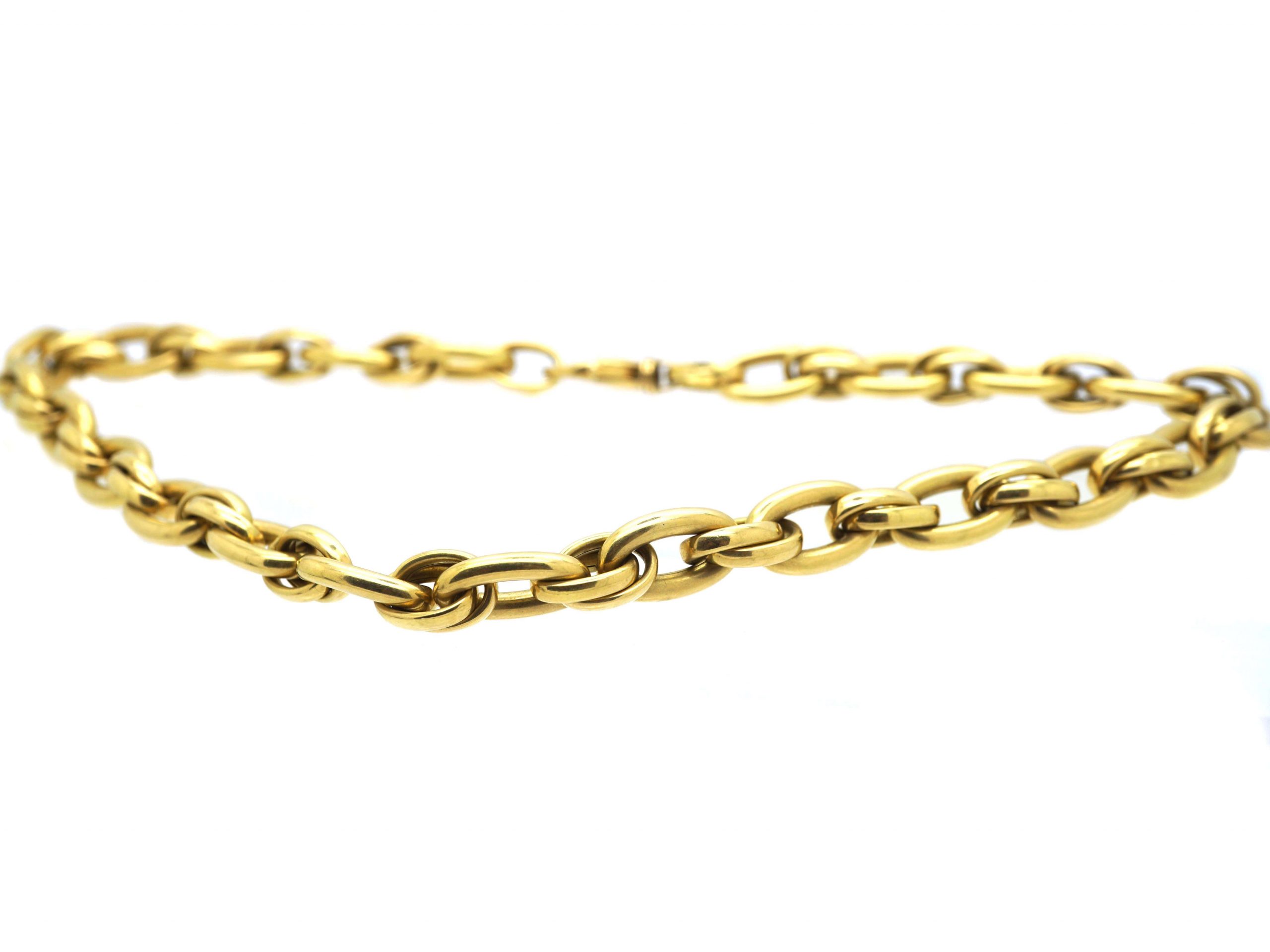 18ct Gold Large Link Necklace (339U) | The Antique Jewellery Company