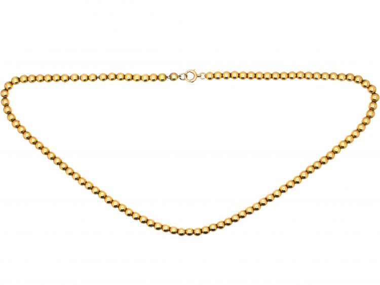 Edwardian 15ct Gold Bead Necklace