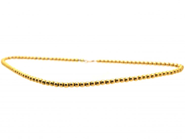 Edwardian 15ct Gold Bead Necklace