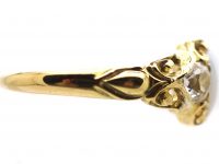 Victorian 18ct Gold, Opal & Diamond Three Stone Ring