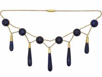 Victorian 18ct Gold & Lapis Lazuli Necklace in the Original Case