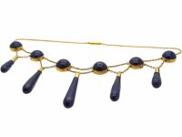 Victorian 18ct Gold & Lapis Lazuli Necklace in the Original Case