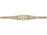 Early 20th Century Long Brooch set with Graduated Old Mine Cut Diamonds