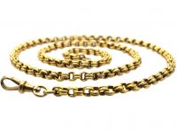 Victorian 10ct Gold Ribbed Chain with Dog Clip