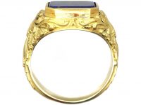 Edwardian 18ct Gold Signet Ring set with Lapis Lazuli
