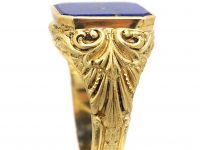 Edwardian 18ct Gold Signet Ring set with Lapis Lazuli