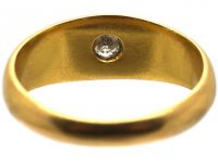 Edwardian 18ct Gold Gypsy Ring set with a Diamond