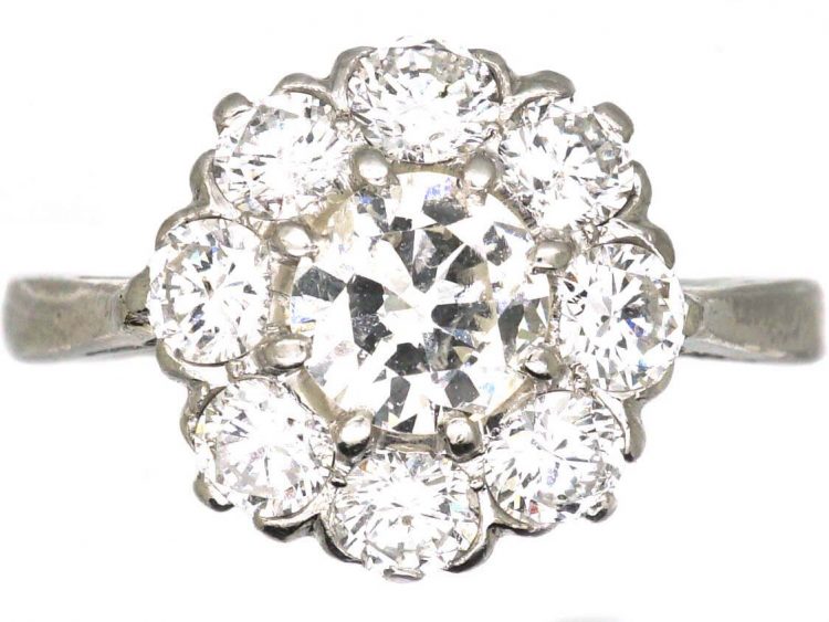 Early 20th Century Platinum & Diamond Cluster Ring