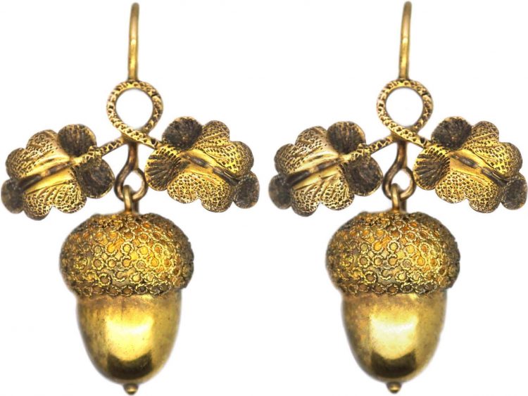 Victorian 15ct Gold Acorn Earrings