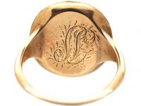 Georgian 15ct Gold Rebus Ring of a Cherub & Willow Tree