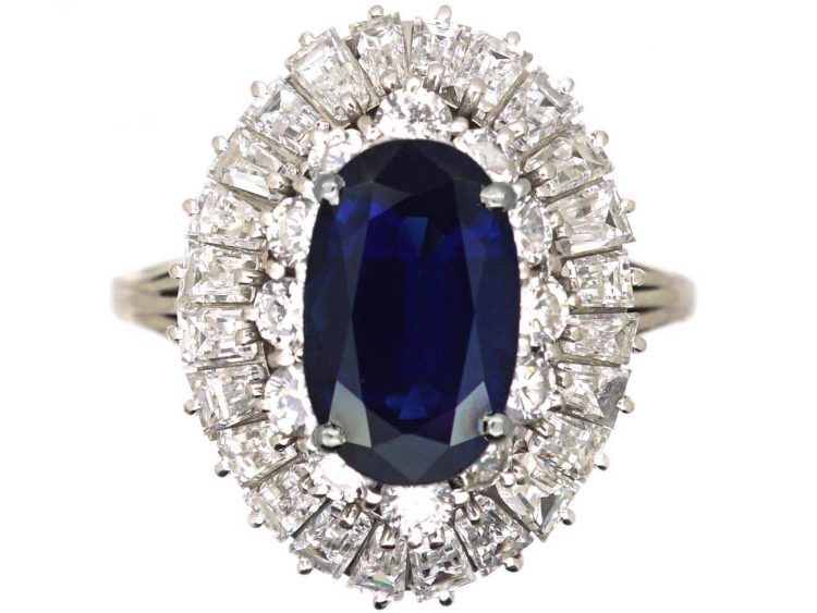 1950s Platinum, Sapphire & Diamond Ballerina Ring