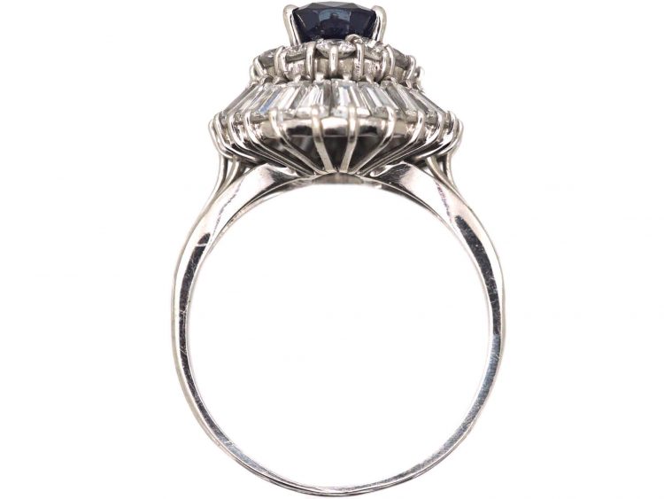 1950s Platinum, Sapphire & Diamond Ballerina Ring