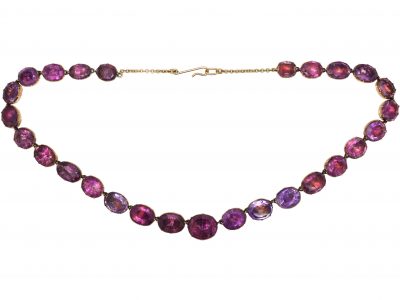 Georgian Gold & Foiled Amethyst Riviere Necklace