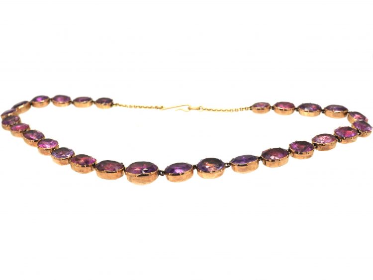 Georgian Gold & Foiled Amethyst Riviere Necklace