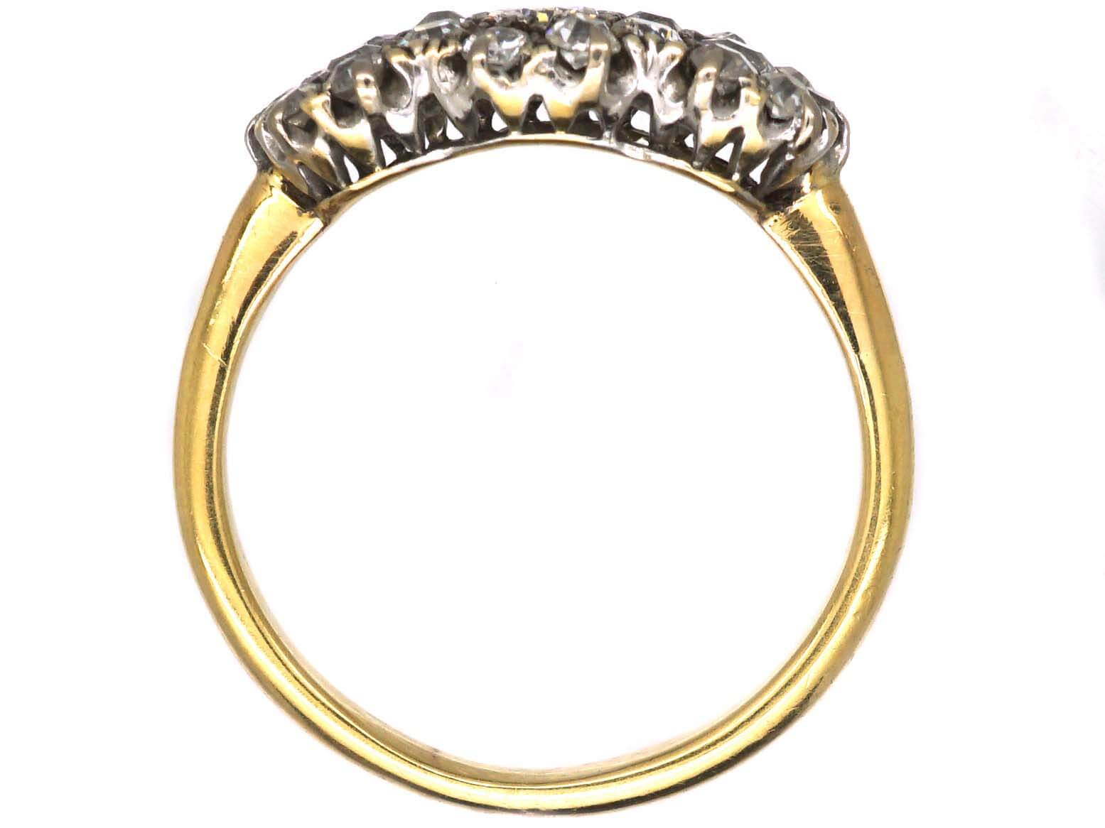 Edwardian 18ct Gold Triple Cluster Diamond Ring (446U) | The Antique ...