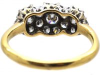 Edwardian 18ct Gold Triple Cluster Diamond Ring